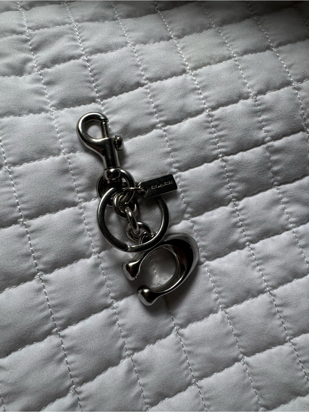 Coach Silver-Tone Sculpted 'C' Keychain bag charm - Picture 6 of 6